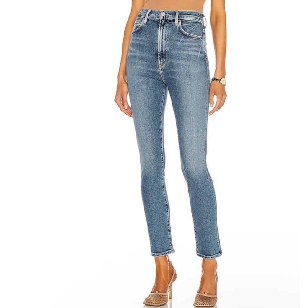 AGOLDE Women’s Sz 29 Pinch Waist High Rise Skinny Jean Amped Wash Stretch Blue